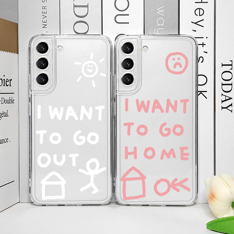 Phone Case Clear - Korean Cute Simple I Want To