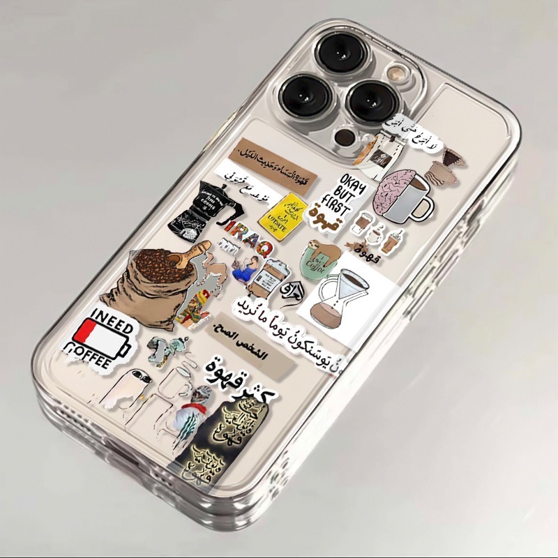 I Love Coffee Pattern Phone Ca - Phone Case Clear review and price