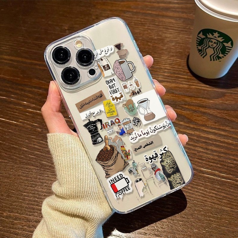 I Love Coffee Pattern Phone Ca - Phone Case Clear review and price