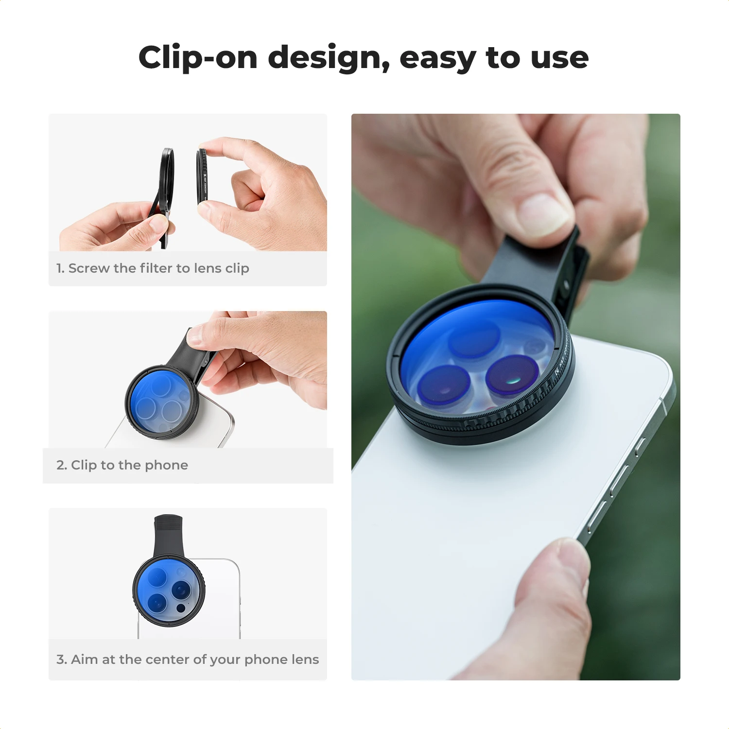 K&F CONCEPT 52mm Clip-on CPL C - Lens Camera Clip review and price