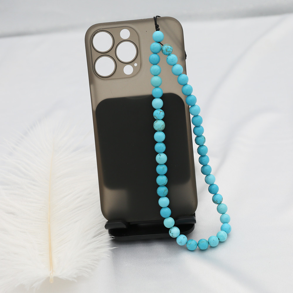 8MM Blue Turquoise Beaded Mobi - Phone Accessories For Men review and price