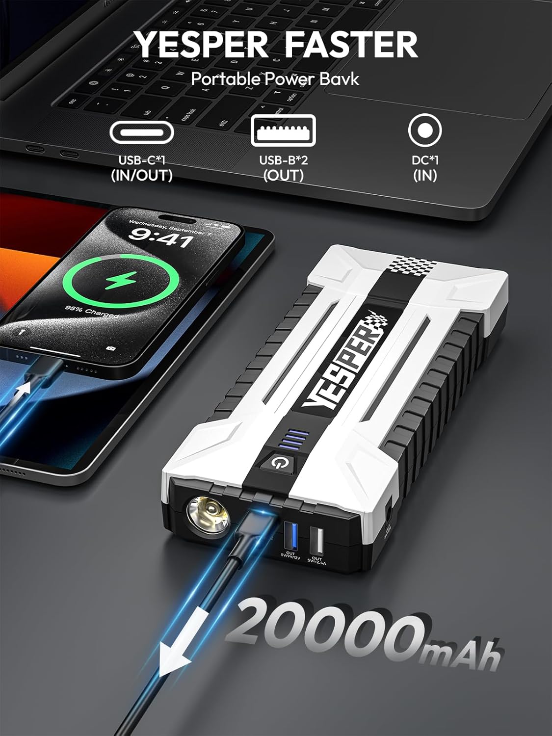 YEPSER YJS20 3000A Peak 12V Ca - Portable Charger 20000Mah review and price