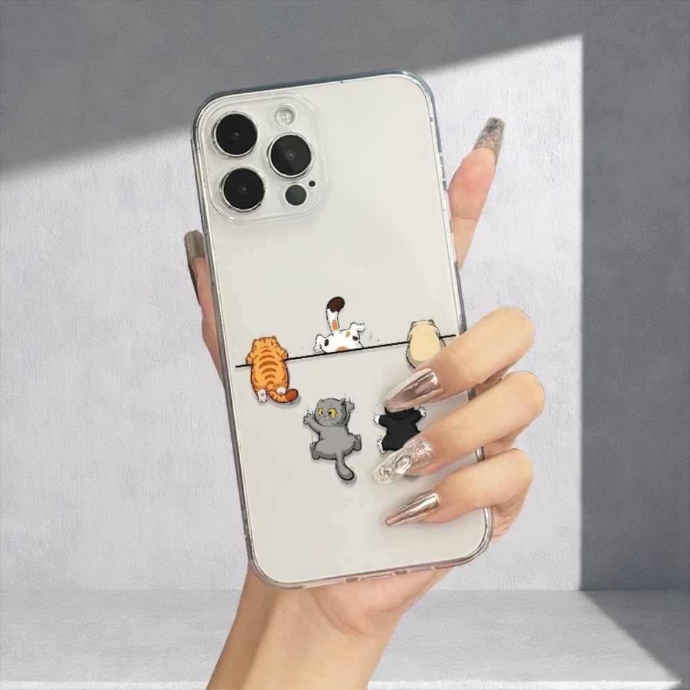 Five Cute Cat Pattern Phone Ca - Phone Case Clear review and price