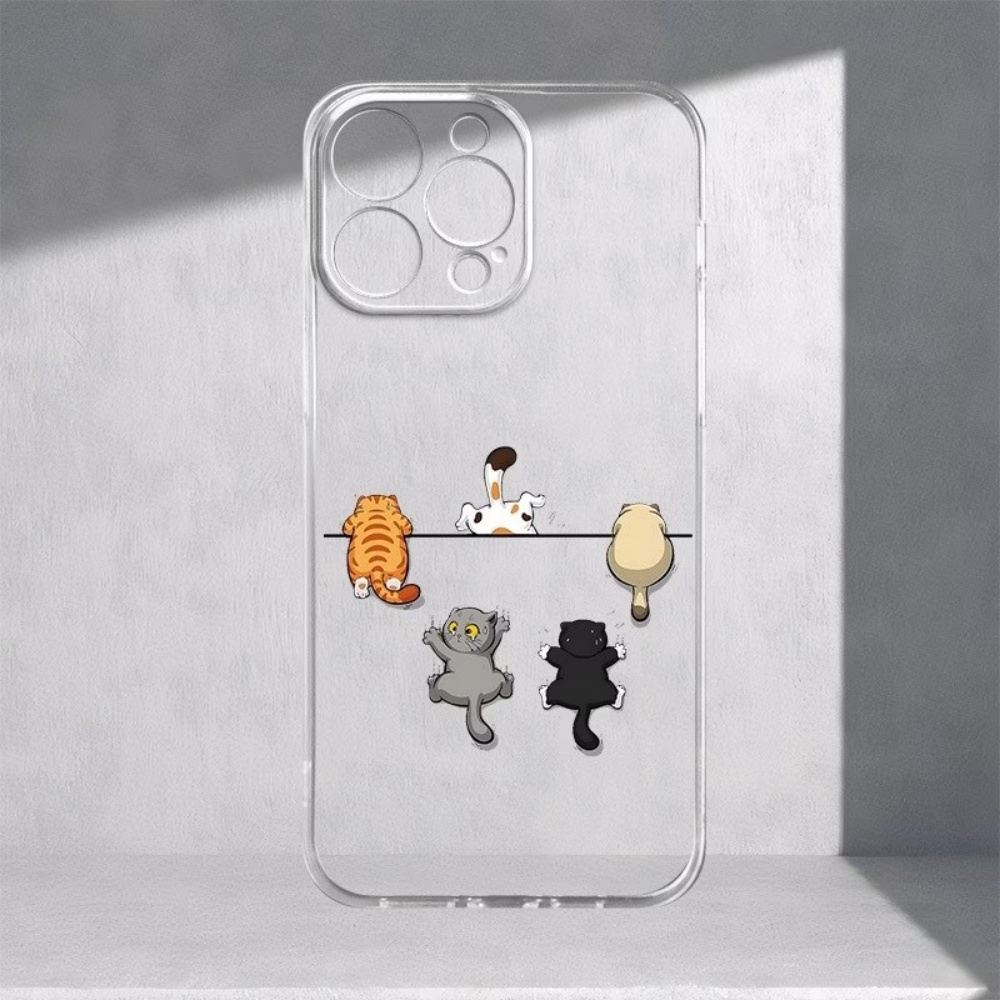Five Cute Cat Pattern Phone Ca - Phone Case Clear review and price