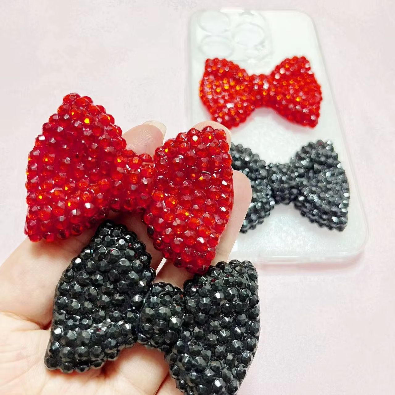 1Pcs Y2K Kawaii Bling Pink Bow - Phone Accessories Logo Design review and price