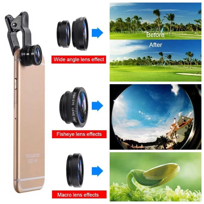 3 In 1 Fisheye Phone Lens 0.67 - Lens Camera Clip review and price