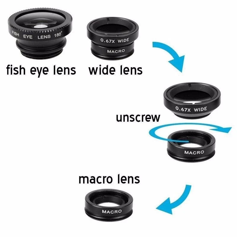 3in1 Fisheye Wide Angle Micro  - Lens Camera Clip review and price